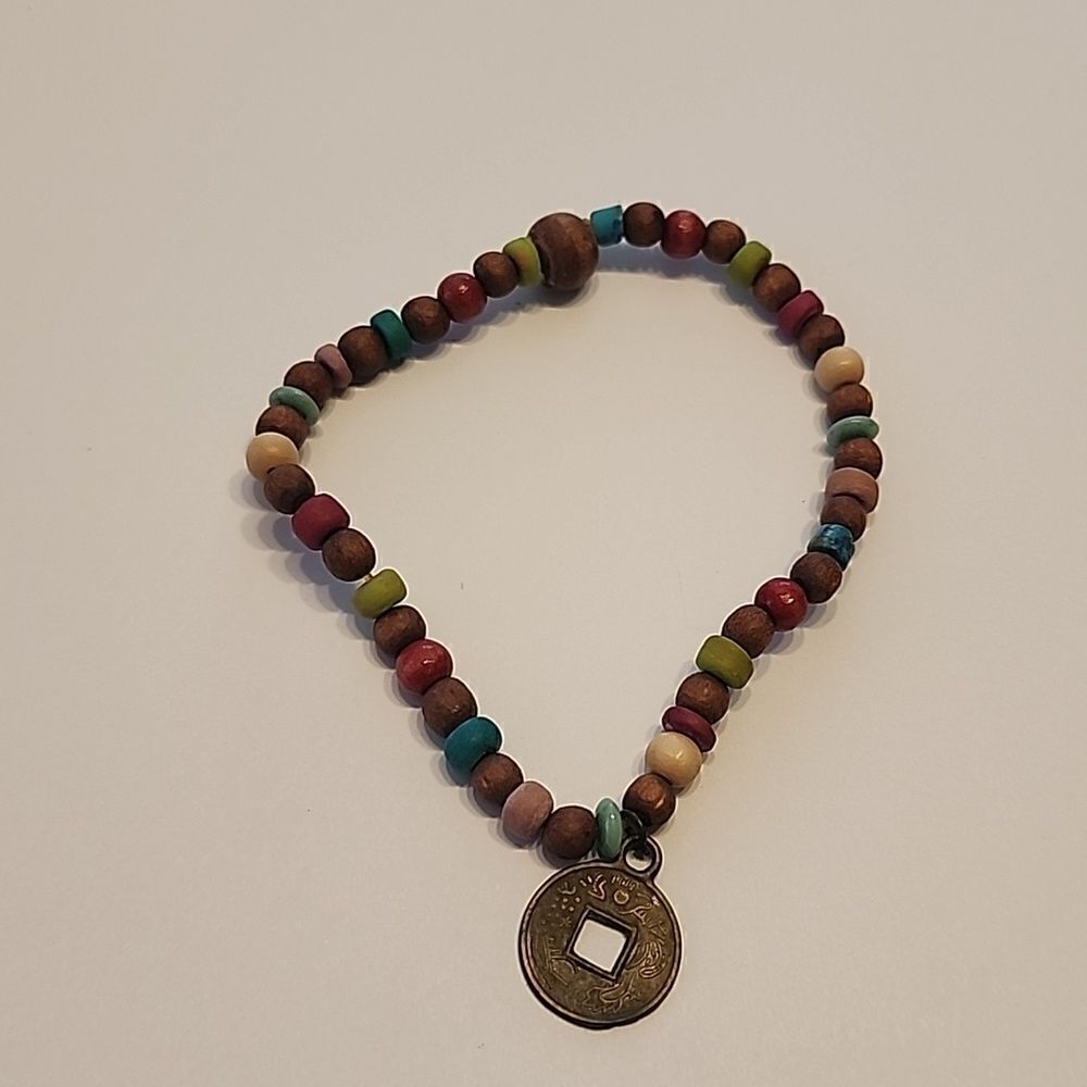 Beaded Stretch Bracelet Wooden Beads